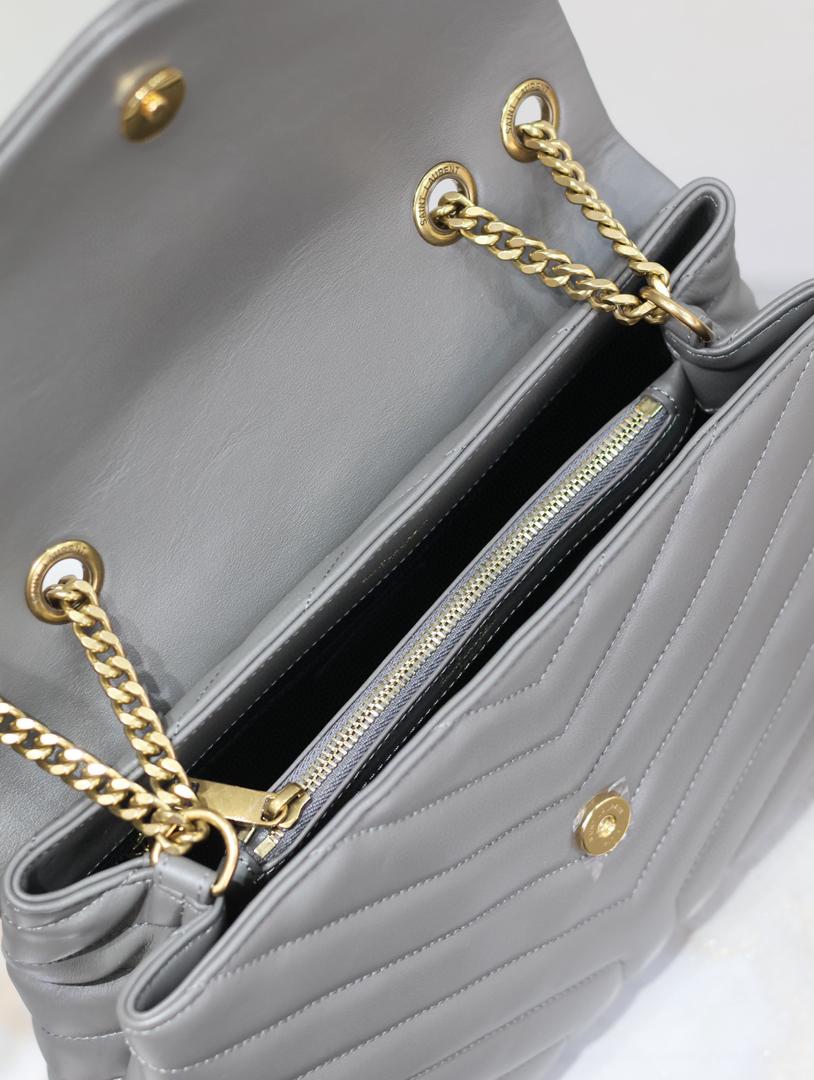 ysl-loulou-small-bag-gray Shoulder