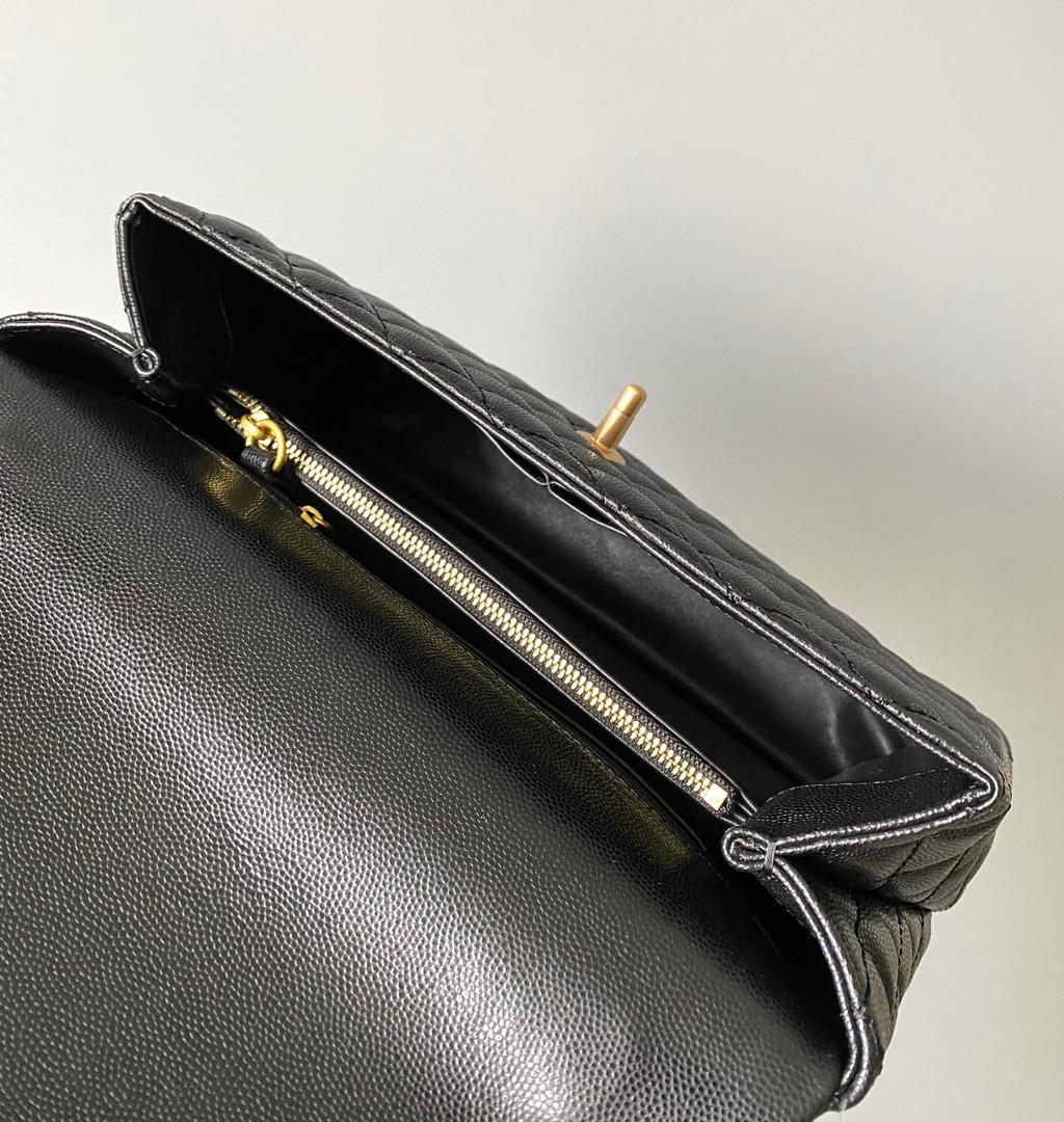 chanel-medium-flap-bag-black-with-coco-handle Shoulder