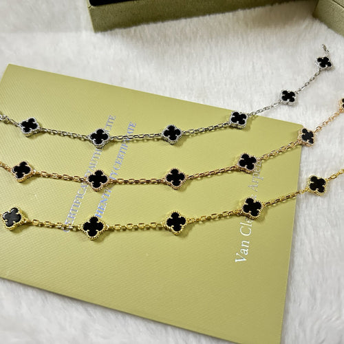 VCA CLOVER 6 MOTIF ONYXS BRACELET
