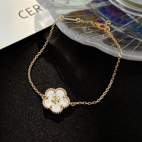 VCA LUCKY WHITE MOP PLUM BLOSSOM BRACELET