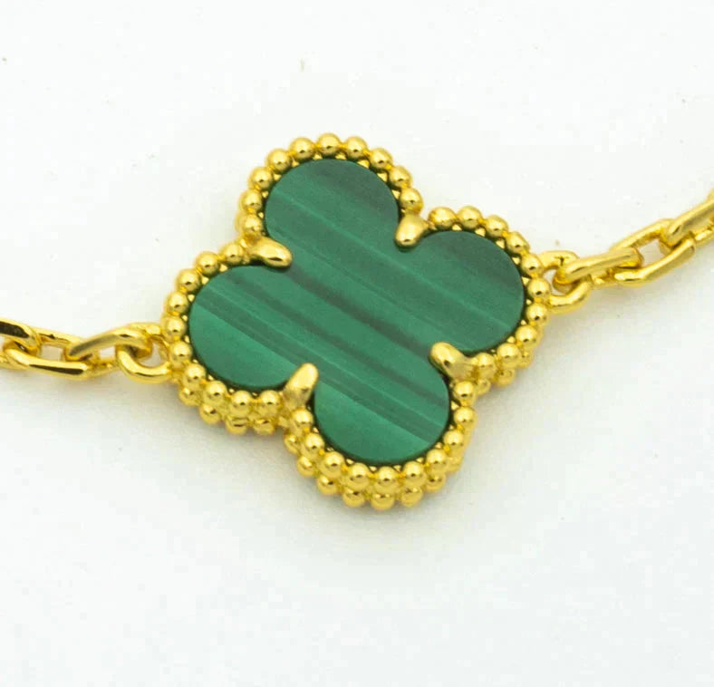 VCA CLOVER 5 MOTIF MALACHITE BRACELET COLLECTION