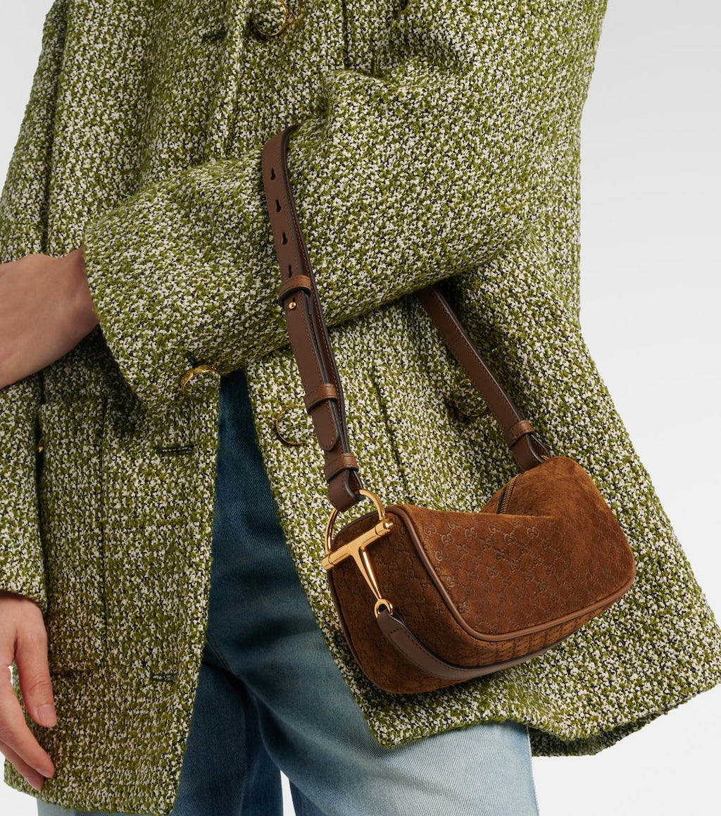 gucci-half-horsebit-suede-shoulder-bag Shoulder