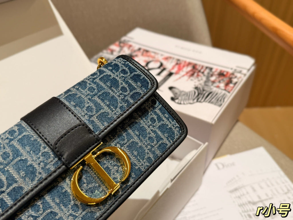 dior-new-fashion-denim-chain-bag-22x13x6cm Shoulder