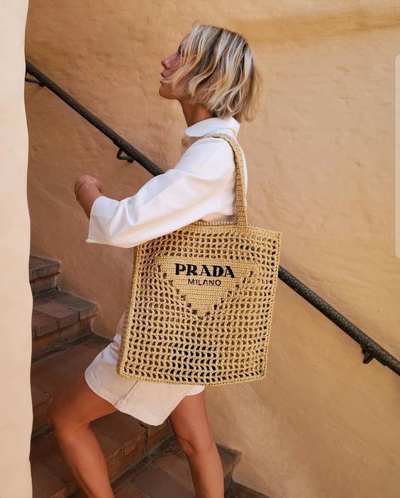 prada-womens-natural-crochet-tote-bag-khaki Tote