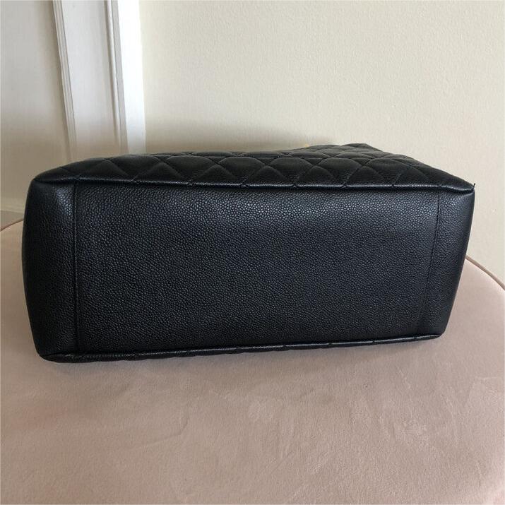 authentic-chanel-cc-blackgold-caviar-quilted-grand-shopping-tote Tote