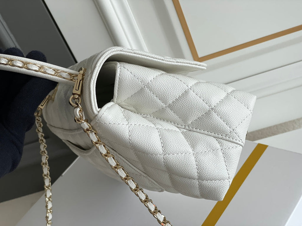 chanel-coco-handle-white-bag-24x14x10cm Handle