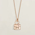 HERMES AMULETTE PEDANT ROSE GOLD NECKLACE