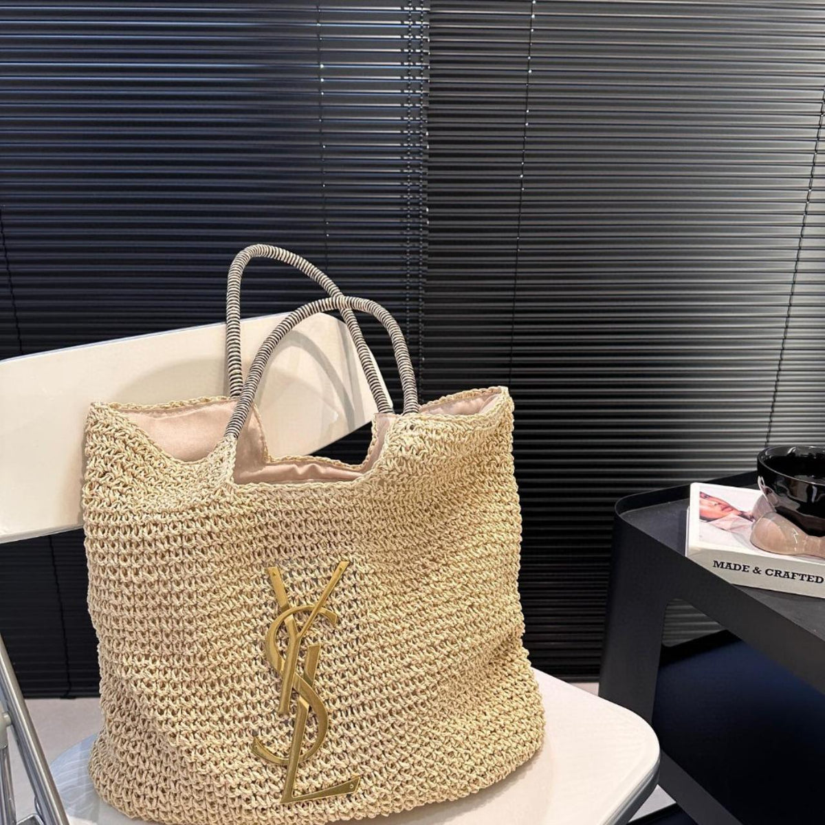 saint-laurent-ysl-raffia-bag Tote