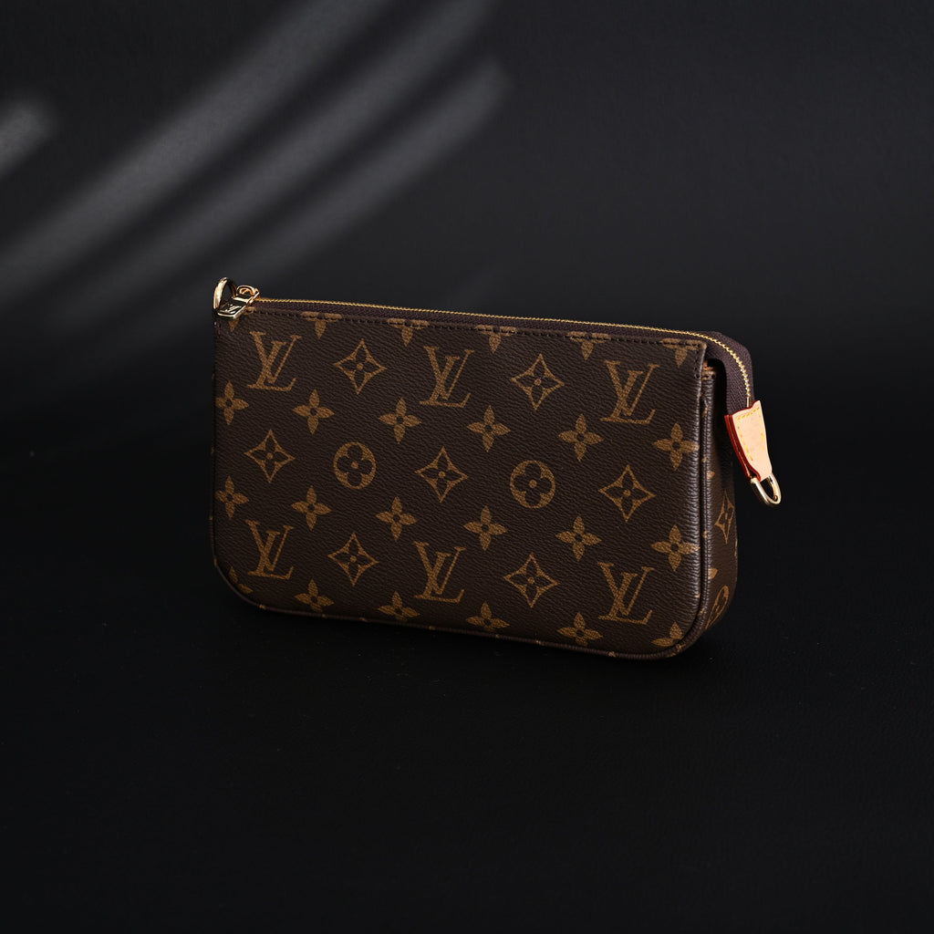 louis-vuitton-pochette-accessoires-monogram-canvas-clutch-bag-brown-with-gold-chain-m82766 Crossbody