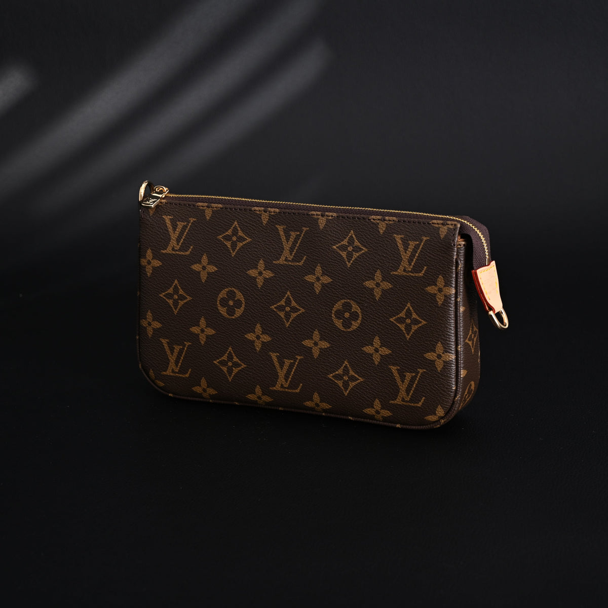 louis-vuitton-pochette-accessoires-monogram-canvas-clutch-bag-brown-with-gold-chain-m82766 Crossbody