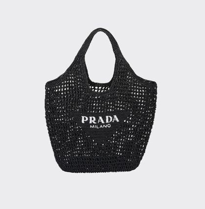 prada-raffia-tote-bag-black Tote