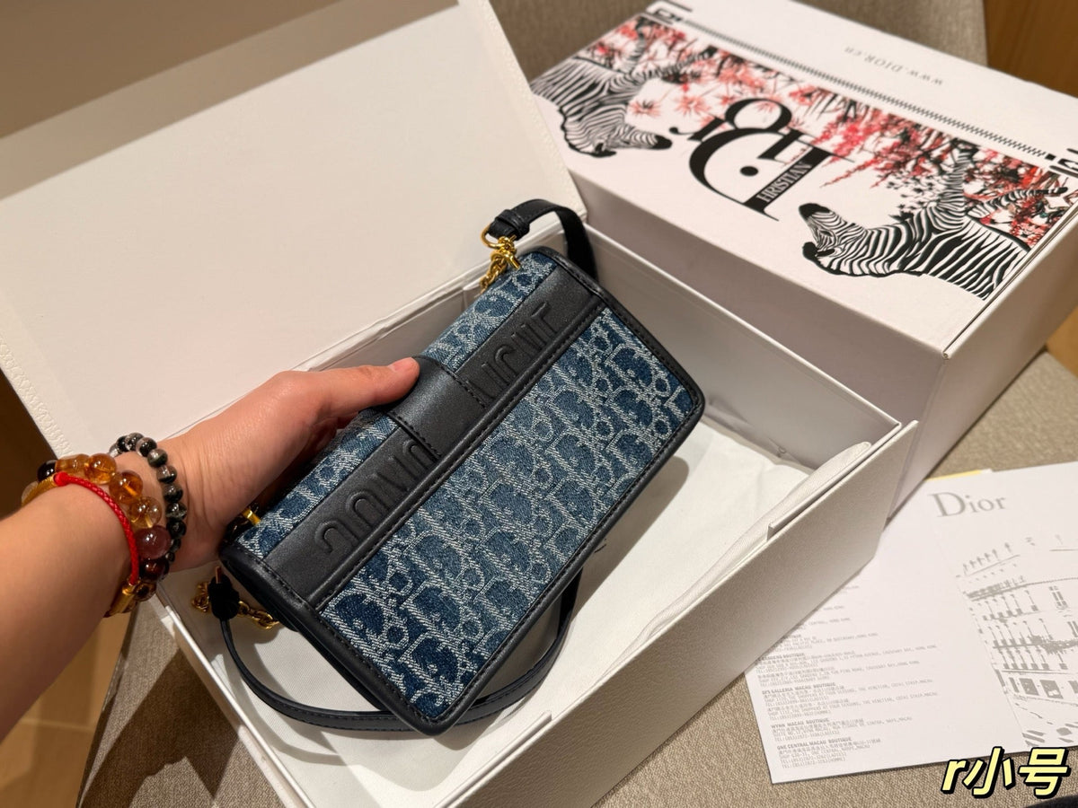 dior-new-fashion-denim-chain-bag-22x13x6cm Shoulder