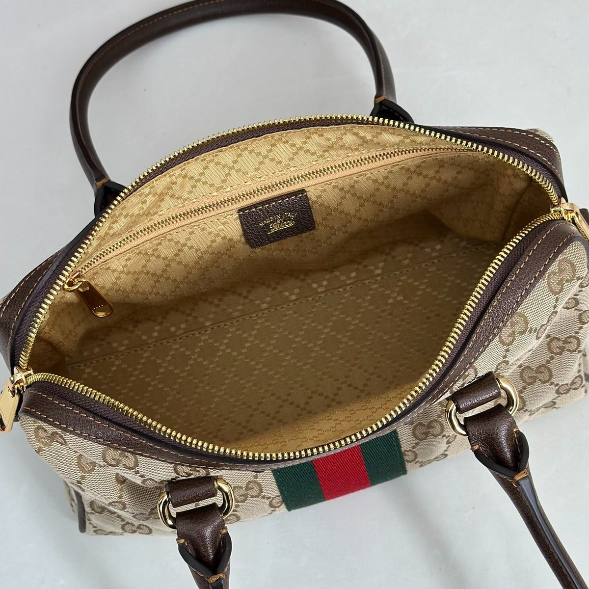 gucci-gg-canvas-boston-bag-beige Shoulder