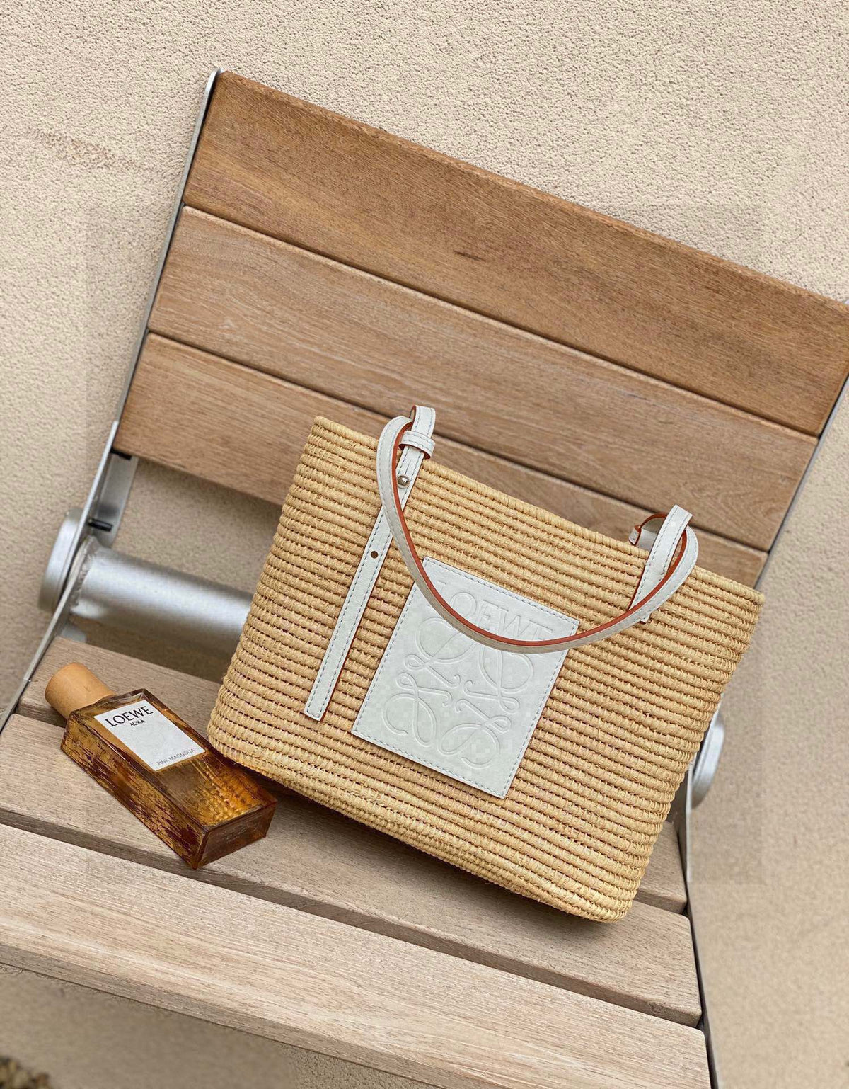 loewe-small-square-basket-bag-in-raffia-and-calfskin-naturalwhite Shoulder