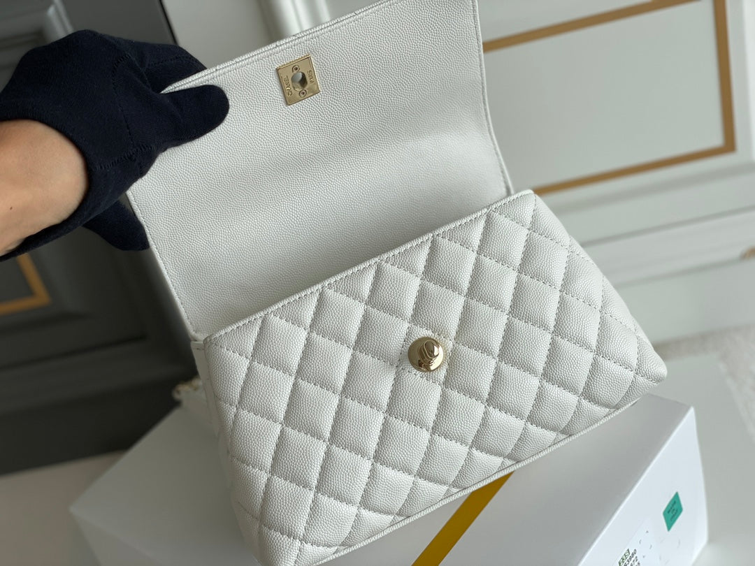 chanel-coco-handle-white-bag-24x14x10cm Handle