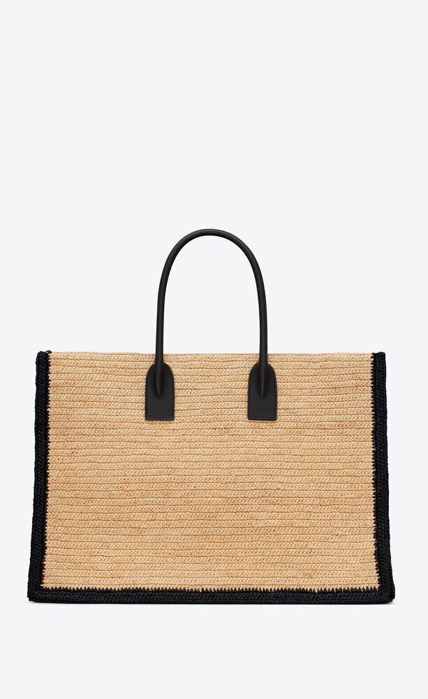 saint-laurent-rive-gauche-tote-bag-in-raffia-and-leather Tote