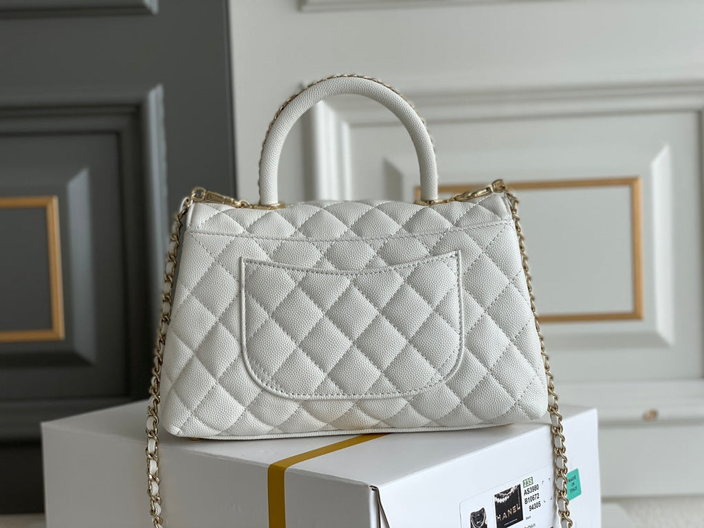 chanel-coco-handle-white-bag-24x14x10cm Handle