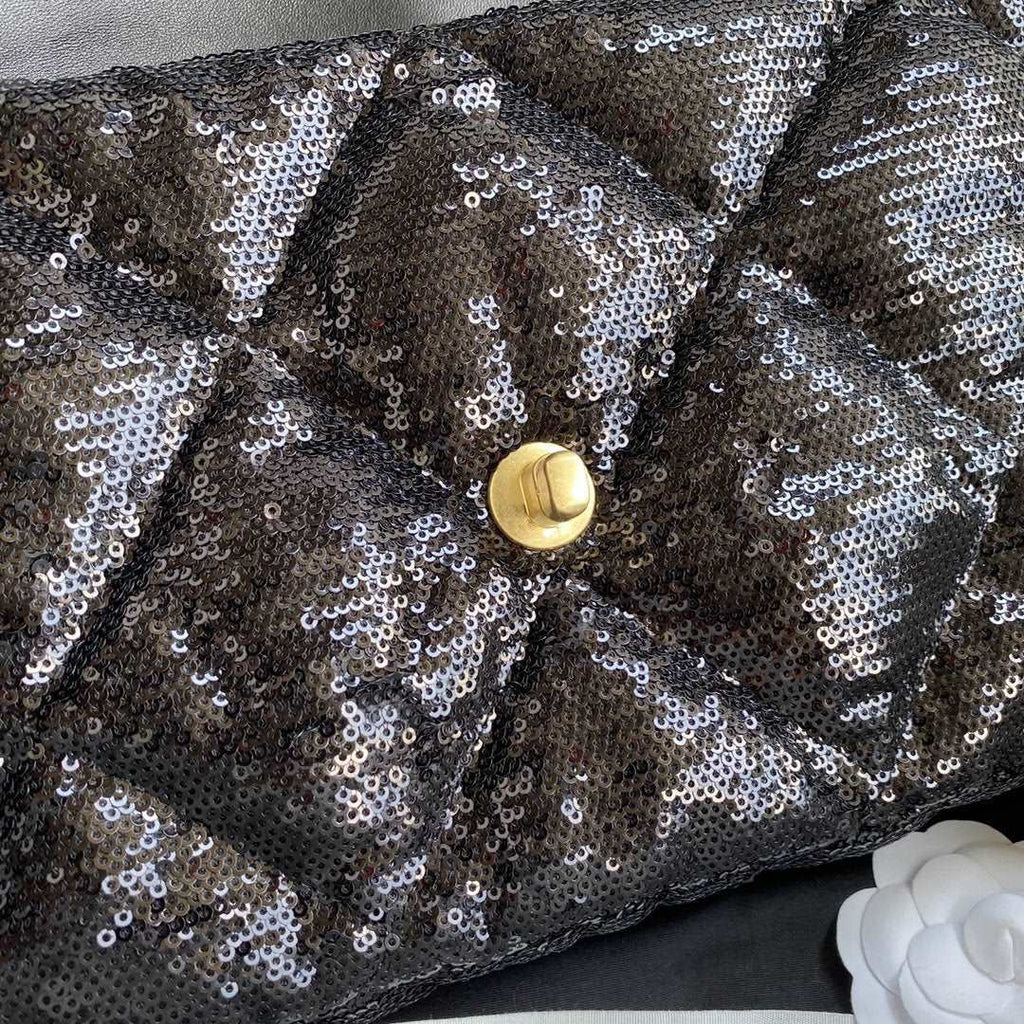chanel-19-sequin-flap-bag-black Crossbody