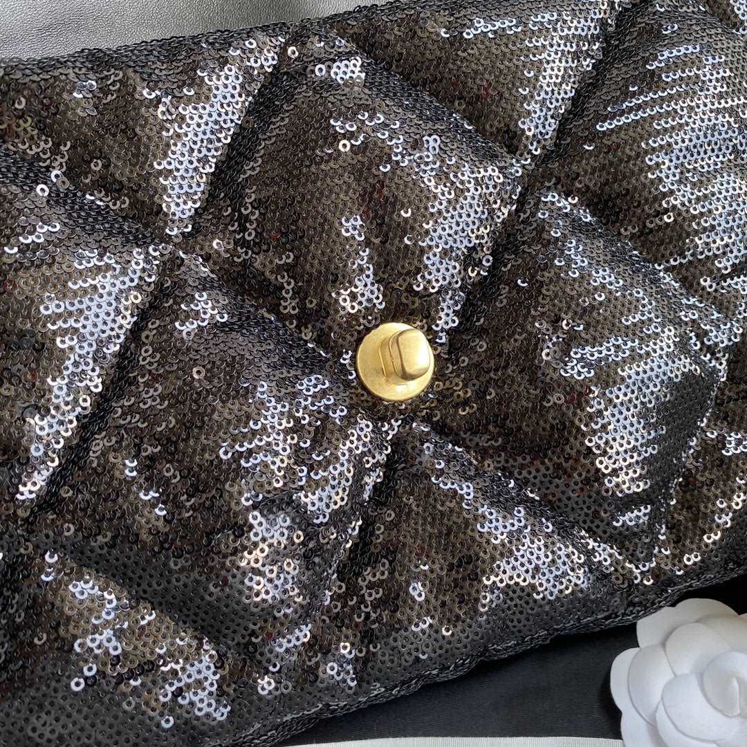 chanel-19-sequin-flap-bag-black Crossbody