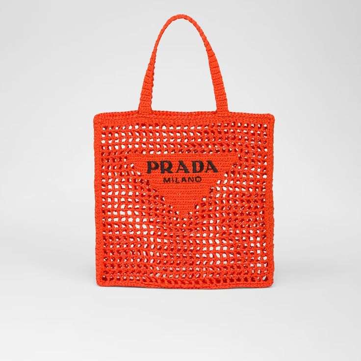 prada-womens-natural-crochet-tote-bag-orange Tote