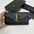 ysl-long-wallet-black-leather-gold-tone-10769-19cm Handle