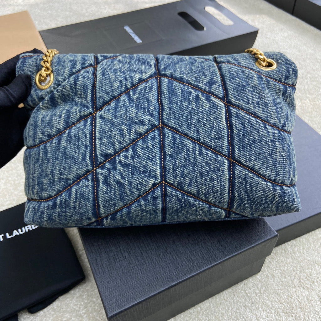ysl-puffer-denim-bag-29-17-11cm Crossbody