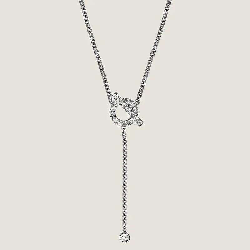 HERMES FINESSE SILVER DIAMOND NECKLACE