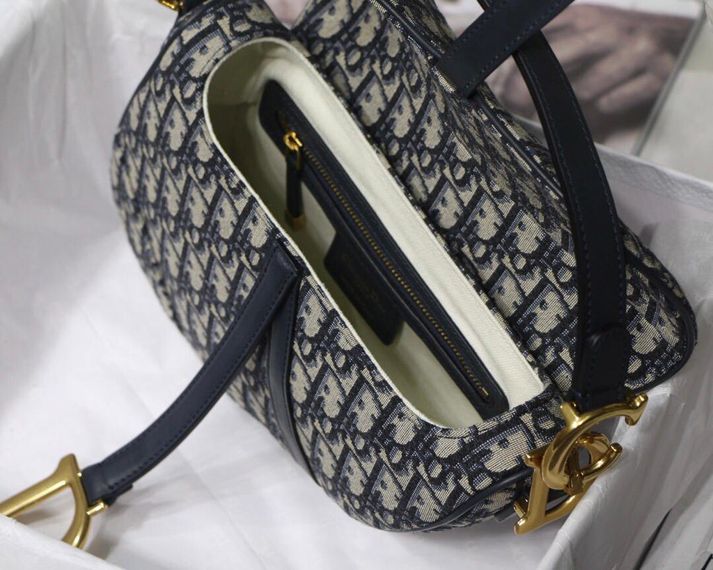 dior-medium-saddle-bag-with-strap-blue-oblique Shoulder