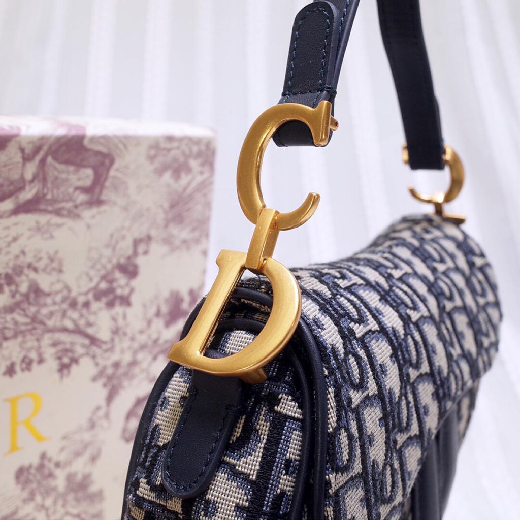 dior-mini-saddle-bag-blue-oblique-jaquard Shoulder
