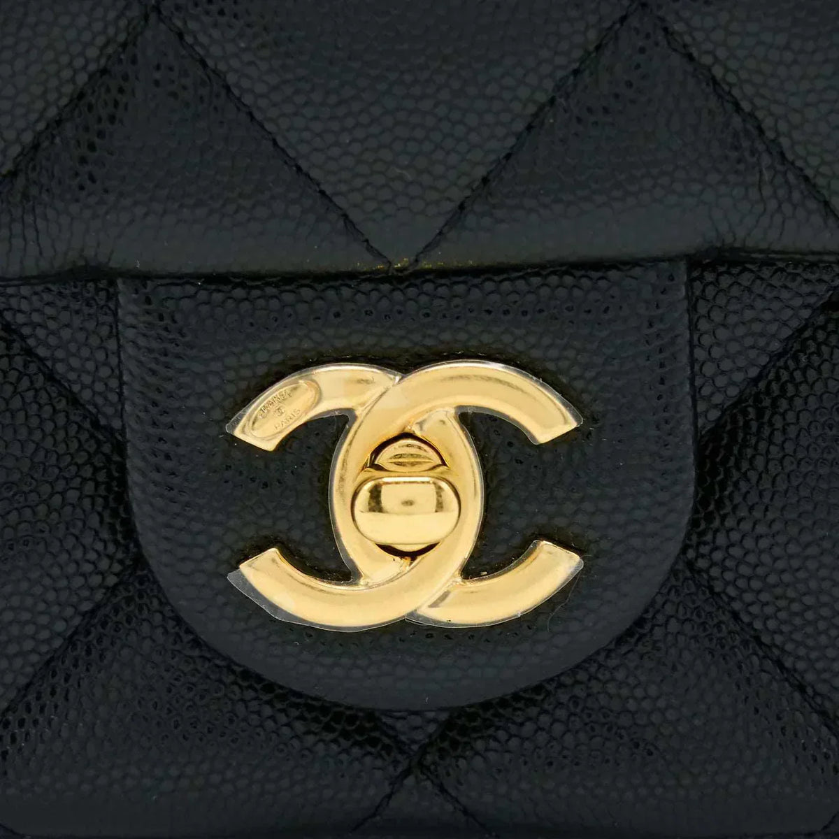 chanel-23c-mini-flap-bag-chain-grained-calfskin-black-copy Shoulder