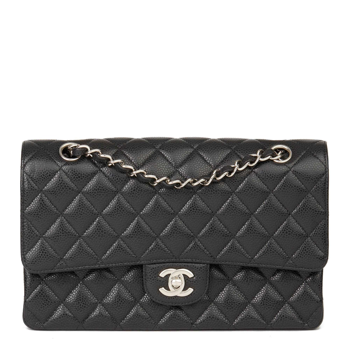 chanel-classic-flap-bag-with-silver-hardware-1 Handle