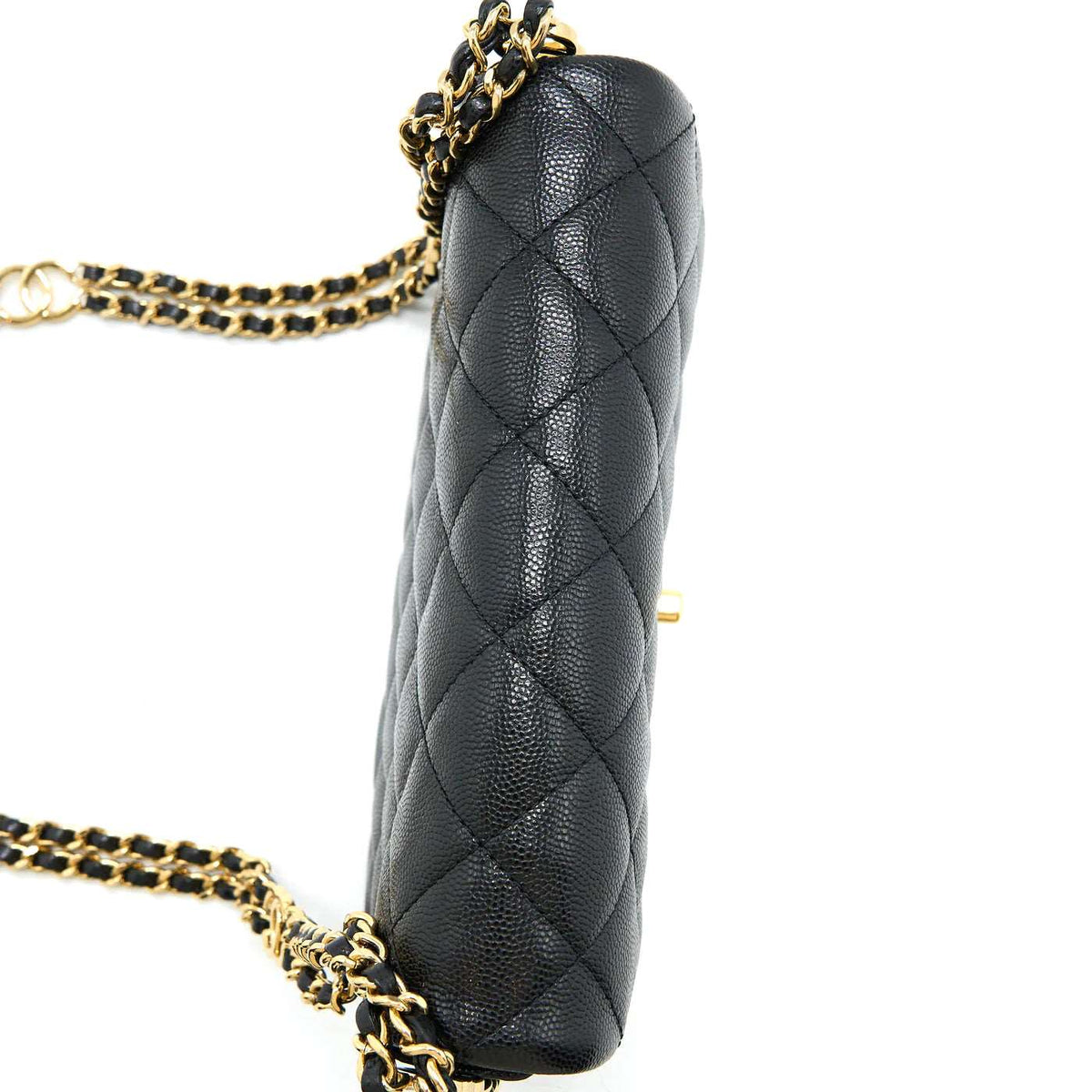 chanel-23c-mini-flap-bag-chain-grained-calfskin-black-copy Shoulder