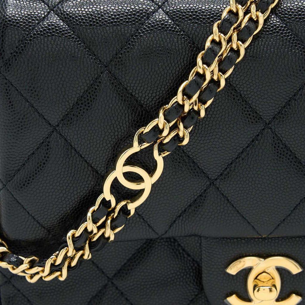 chanel-23c-mini-flap-bag-chain-grained-calfskin-black-copy Shoulder