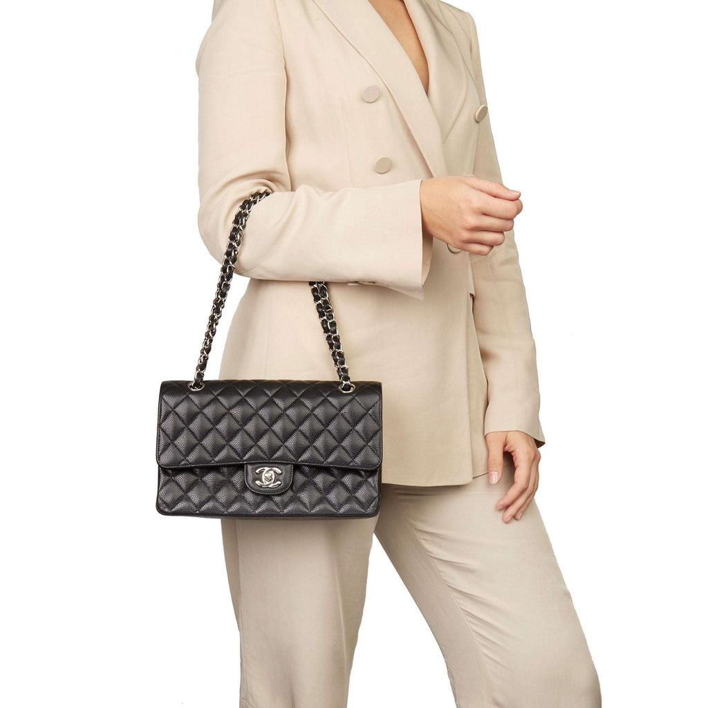 chanel-classic-flap-bag-with-silver-hardware-1 Handle