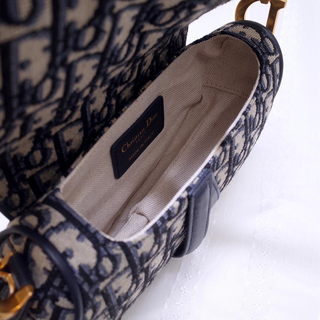 dior-mini-saddle-bag-blue-oblique-jaquard Shoulder