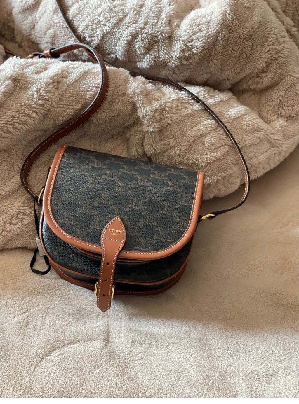 celine-mini-triomphe-coated-canvas-besace-crossbody-bag Crossbody