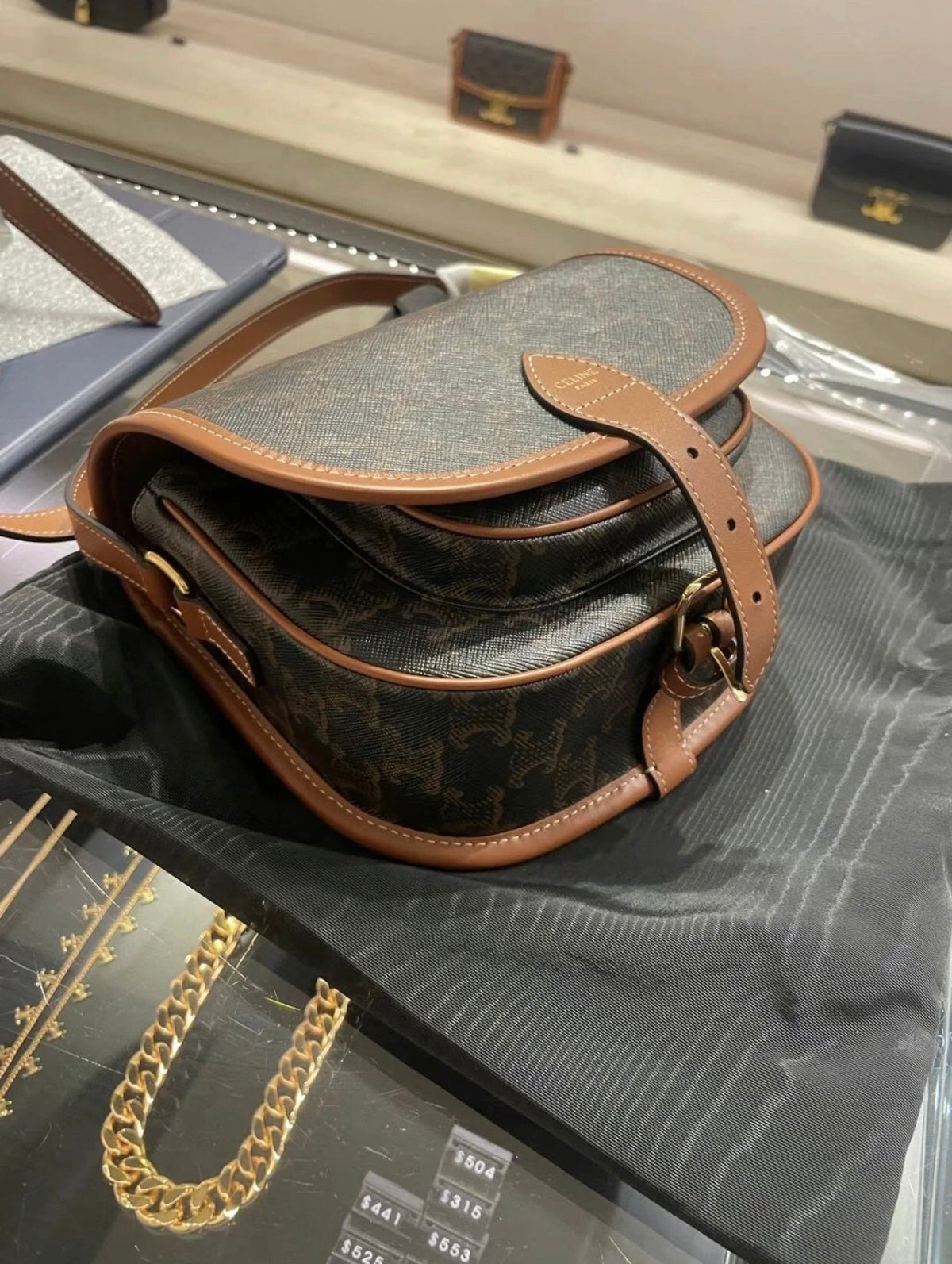 celine-mini-triomphe-coated-canvas-besace-crossbody-bag Crossbody