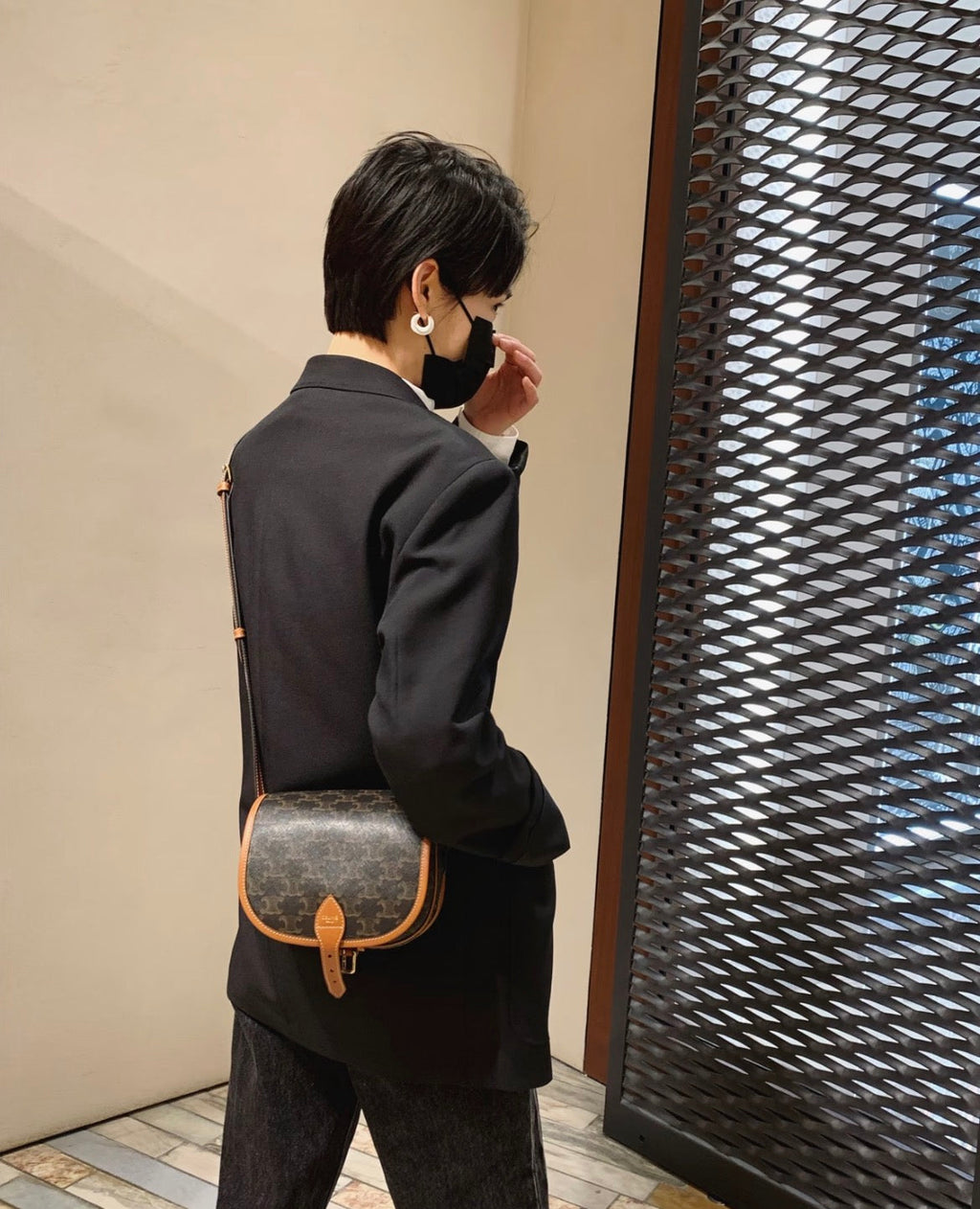celine-mini-triomphe-coated-canvas-besace-crossbody-bag Crossbody